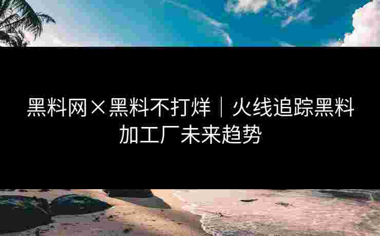 黑料网×黑料不打烊｜火线追踪黑料加工厂未来趋势