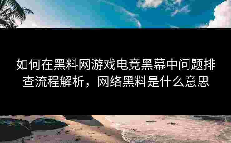 如何在黑料网游戏电竞黑幕中问题排查流程解析，网络黑料是什么意思