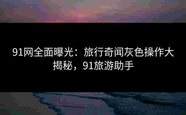 91网全面曝光:旅行奇闻灰色操作大揭秘,91旅游助手 91网全面曝光:旅行奇闻灰色操作大揭秘,91旅游助手