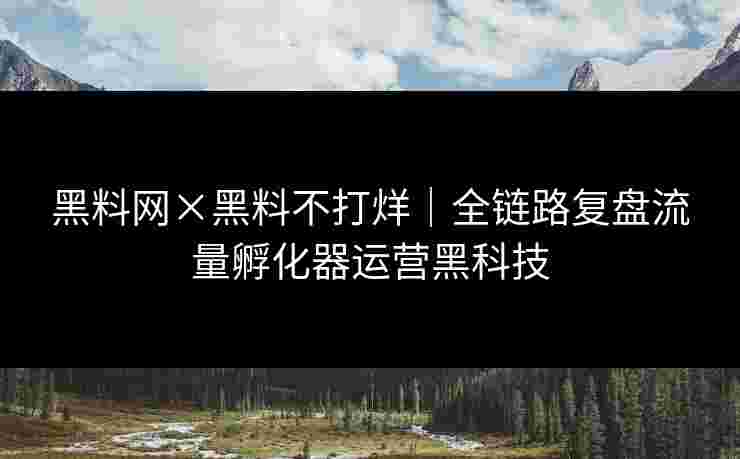 黑料网×黑料不打烊｜全链路复盘流量孵化器运营黑科技