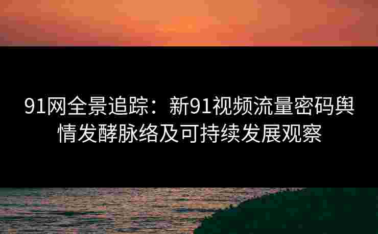 91网全景追踪：新91视频流量密码舆情发酵脉络及可持续发展观察