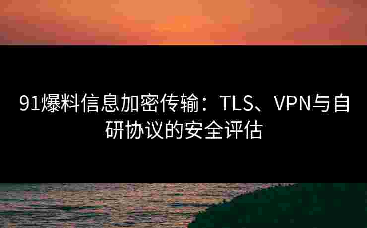 91爆料信息加密传输:TLS、VPN与自研协议的安全评估 91爆料信息加密传输:TLS、VPN与自研协议的安全评估