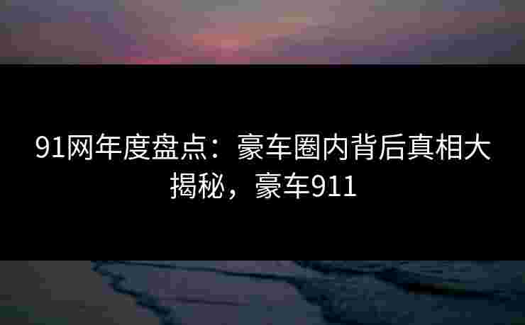 91网年度盘点:豪车圈内背后真相大揭秘,豪车911 91网年度盘点:豪车圈内背后真相大揭秘,豪车911